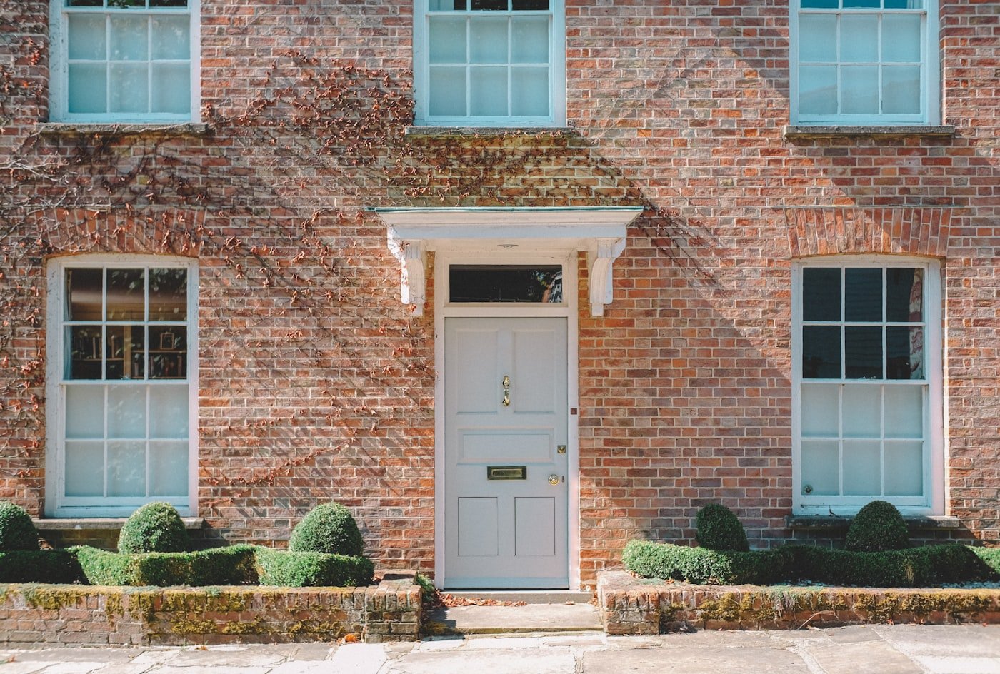 Smart London townhouse with restored brickwork and sash windows